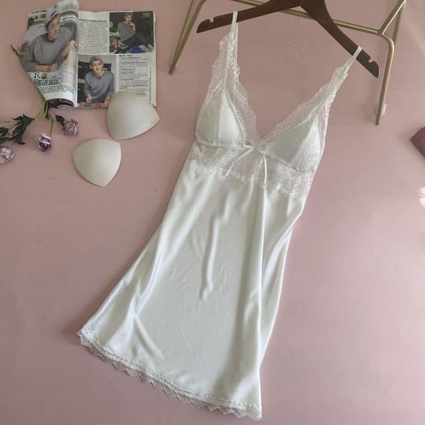 

women's sleepwear hollow out nightdress summer women thin nightgown silky soft satin bathrobe home dress casual nightwear, Black;red