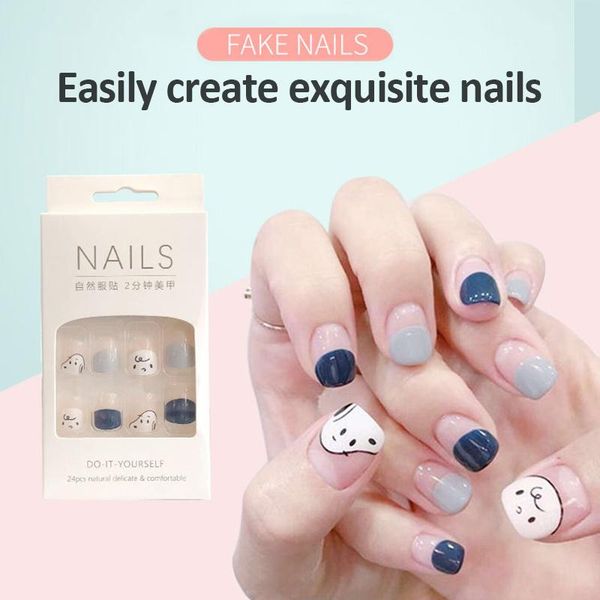 

false nails 24 pcs hand fake acrylic and plastic easy to use with a glue perfect decoration manicure essentials stable tslm2, Red;gold