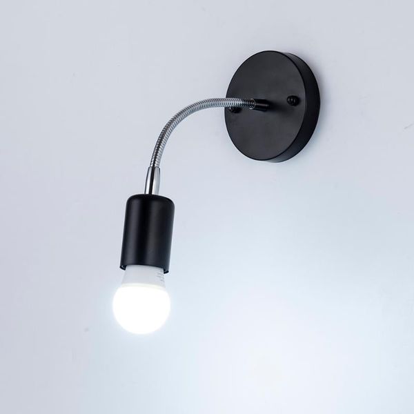 

adjustable led wall lamp 5w modern bedroom bedside reading study book black white gold silver light body hose