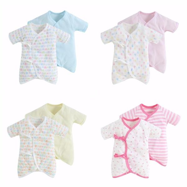 

jumpsuits 2 pcs/lot born baby jumpsuit rompers 100% cotton boys/girls clothes cartoon short sleeve infant outfit one-pieces for babies, Blue