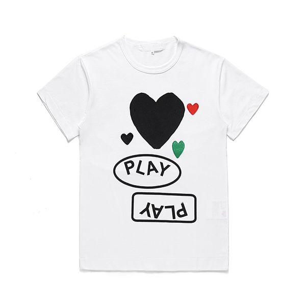 

classic play t-shirt #c156 summer short sleeve fashion tees harajuku luxuries stylist heart pattern men women designers cdg casual hip-hop, White;black