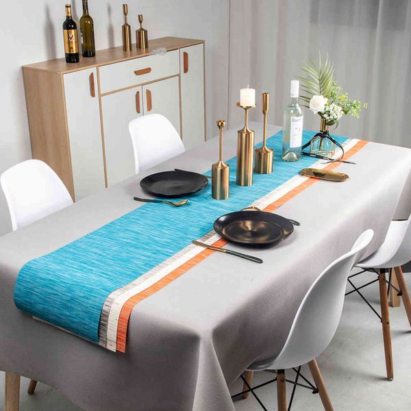 Speciale PVC Bambù Tovaglia Tavolo da pranzo Runner Isolante Pad el Arredamento per la casa Decorazione Accessori per la cucina Decorazione 211117