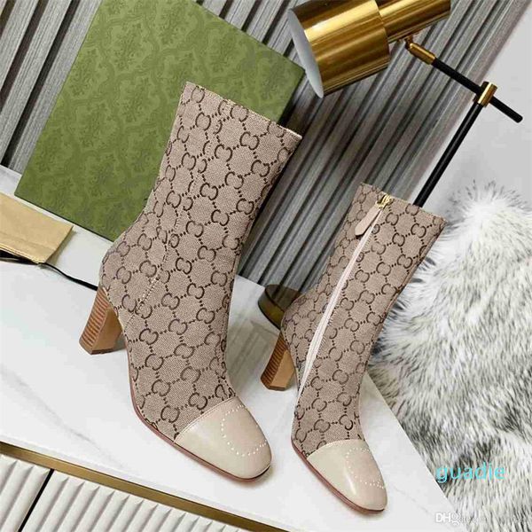 

fashion-designer boots women winter button chin shoes lether heel high heels boot, Black