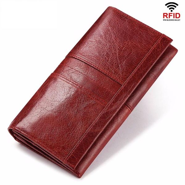 

wallets wallet women genuine leather female fashion coin purse long id card purses cell phone pocket money bag portomonee, Red;black