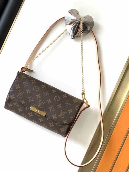 

m40718 favorite mm handbag fashion women crossbody chain shoulder bags leather damier azur ebene canvas cross body bag