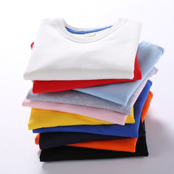 

children's hoodie kids clothes girls sweatshirt cotton toddler pullover solid outerwear spring fall basic clothing baby boy sweatshirt, Black