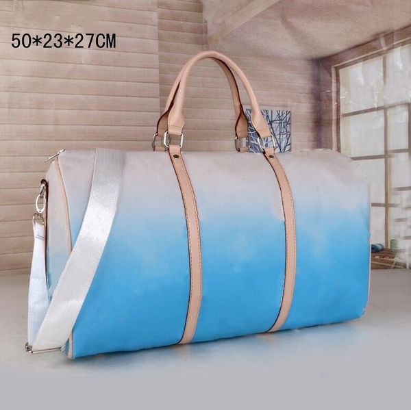 

50cm large capacity women travel bags gradient color men shoulder duffel bag