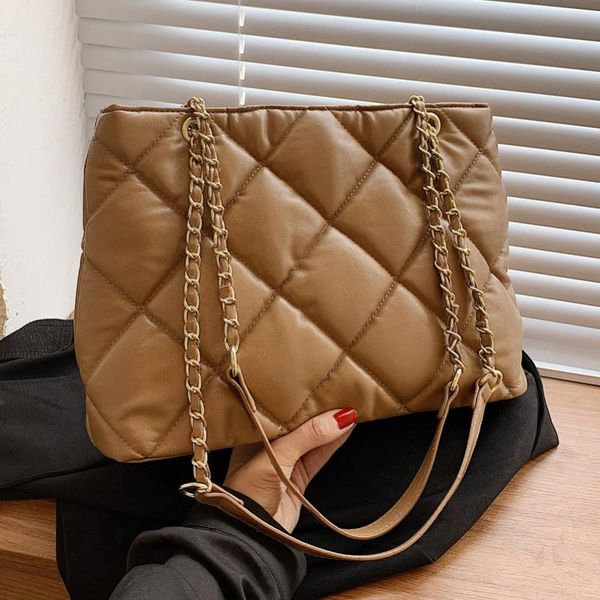 

evening bags ladies rhombic embroidered thread shoulder bag 2021 fashion one messenger large capacity chain