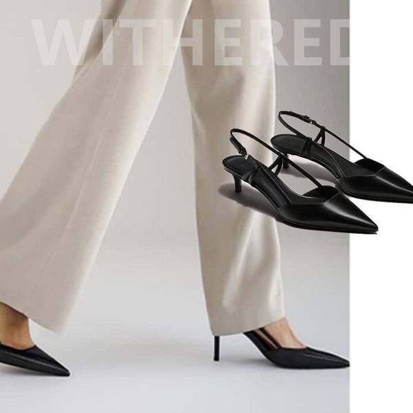 

withered england style office lady sheepskin soft cusp stiletto high heel sandals women shoes woman, Black