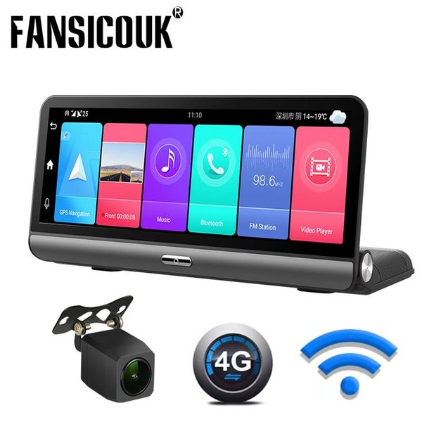 

car video 8inch 2+32g 4g dashboard camera android 8.1 recorder hd1080p wifi gps navigator dvr rear view mirror