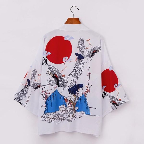 

yukata haori japanese dragon kimono cardigan men samurai costume asian clothes kimonos jacket mens shirt v2033 ethnic clothing, Red