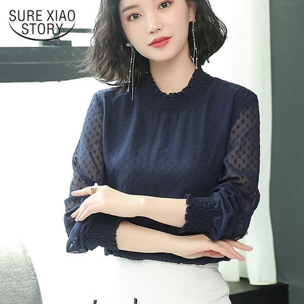 

fashion blouses women chiffon long sleeves shirt female clothes causal women blouse shirt elegant solid women's 0996 40 210528, White