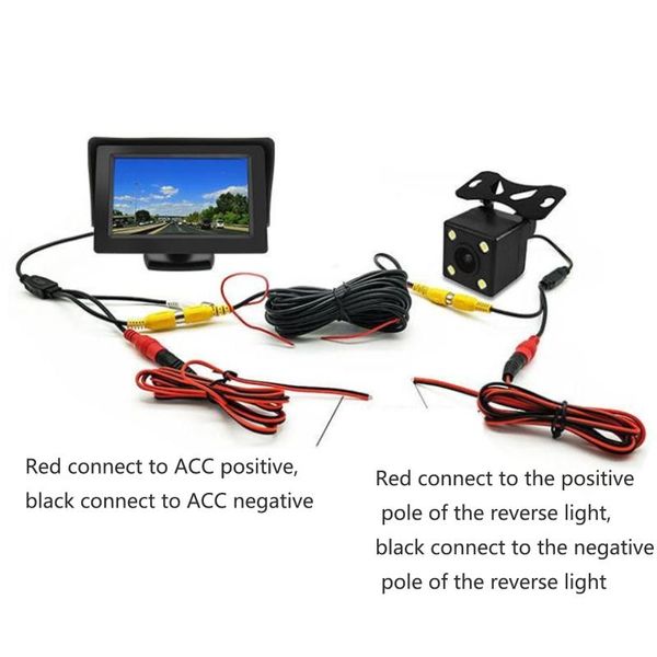 

car rear view cameras& parking sensors 2021 4.3inch 12v camera monitor backup reverse kit night vision reversing system