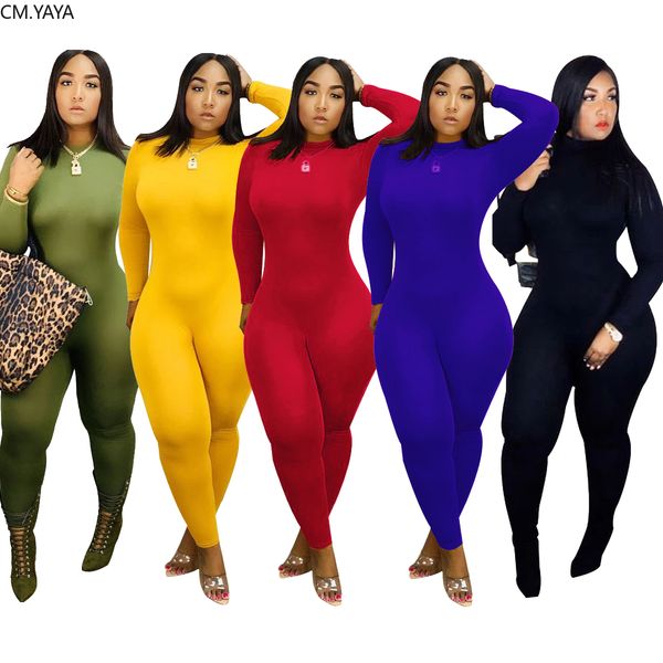 

fall autumn winter women jumpsuits elastic turtlerneck full sleeve rompers night club party outfits one piece casual glz066, Black;white