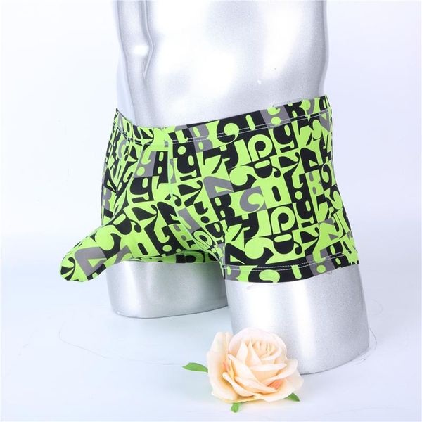 

underpants aiiou letter printing men's boxer underwear long bulge pouch briefs elephant shorts male panties, Black;white