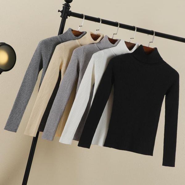 

women's sweaters 2021 korean style long sleeve for women fashion clothing brown black white pullovers knitted blouses, White;black