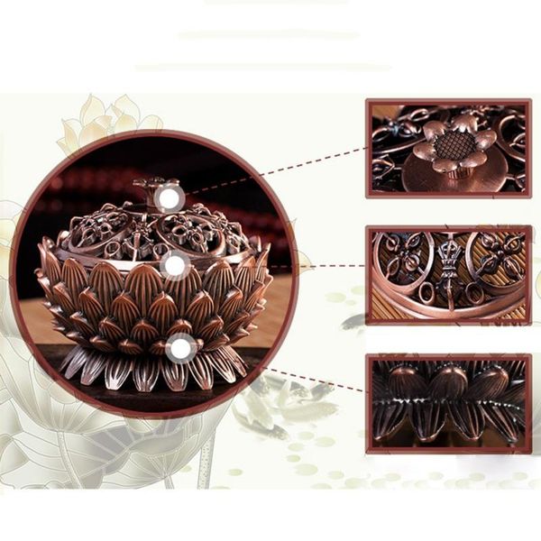 

fragrance lamps 1lotus shape zinc-copper alloy incense burner decorative craft home office decor family living room