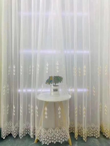 

europe white crochet lace hollow flower sheer curtains for living room american rustic handmade curtain tulle & drapes