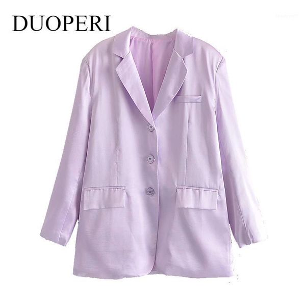 

women's suits & blazers duoperi 2021 blazer women buttoned long sleeve loose oversize chic lady fashion casual suit, White;black
