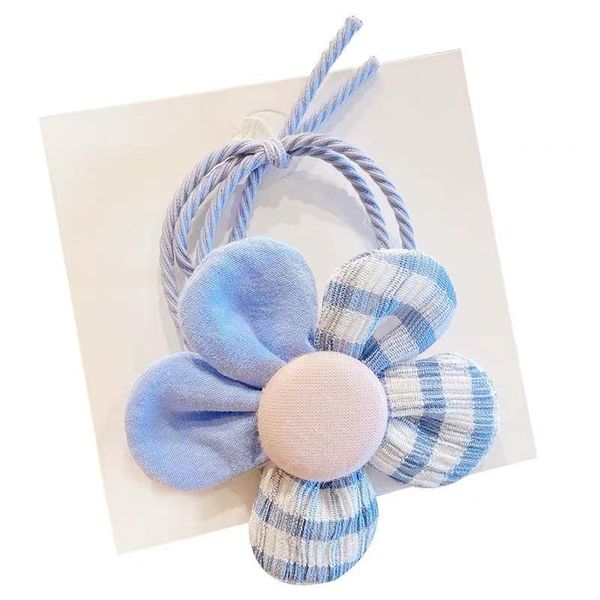 

flower children's rubber band hair accessories cute baby little girls do not hurt their tie the head headdress, Slivery;white