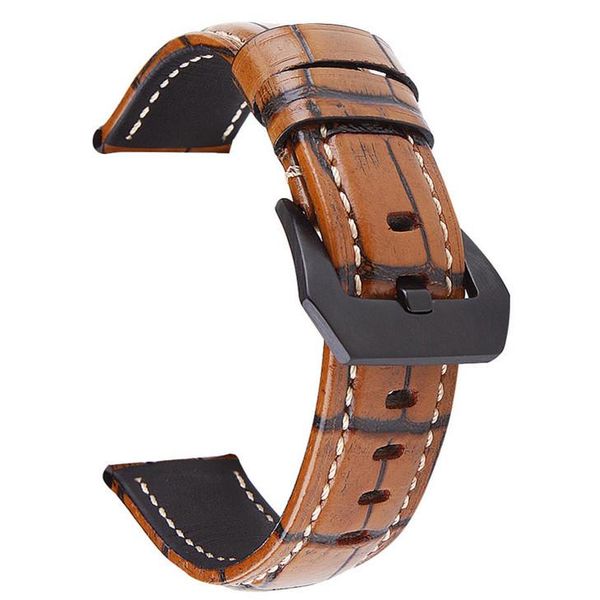 

watch bands wholesale 10pcs/lot genuine cow leather very strong band strap brown color 20mm 22mm 24mm 26mm size available, Black;brown