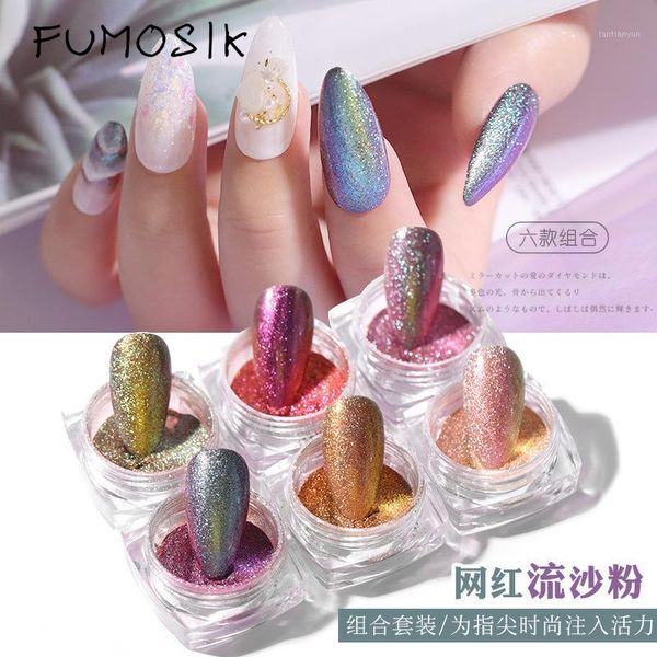 

pcs holographic glitter powder for nail art decorations pigment laser gradient mirror designs polish1, Silver;gold