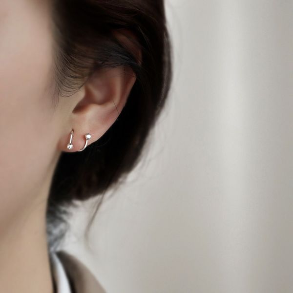 

qianbei silver jewelry 925 sterling simple spring earrings fashion earrings minority summer style women, Golden