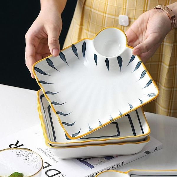 

dishes & plates 1pc creative meal dish ceramic dipping saucer delicate plate