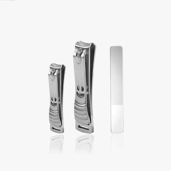 3 pezzi / set Smile Face Tagliaunghie in acciaio inossidabile Grande e piccolo smalto per unghie Lima per unghie Manicure Pedicure Cutter Trimmer Tronchesi per cuticole