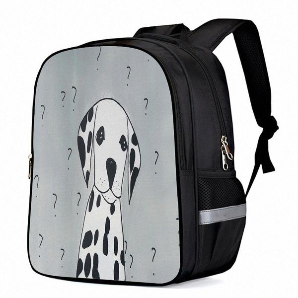 

cute hand drawn dalmatian cute question mark lapbackpacks school bag child book bag sports bags bottle side pockets j7ia#