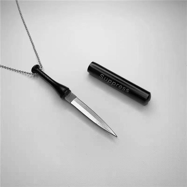 

pendant necklaces you can remove the courier baseball necklace mini knife unpacking magic key chain, Silver