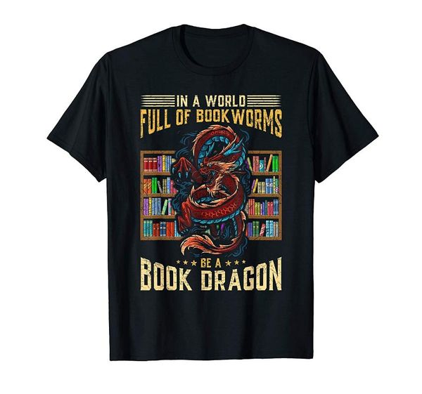 

men's t-shirts book lover gift idea dragon t-shirt, White;black