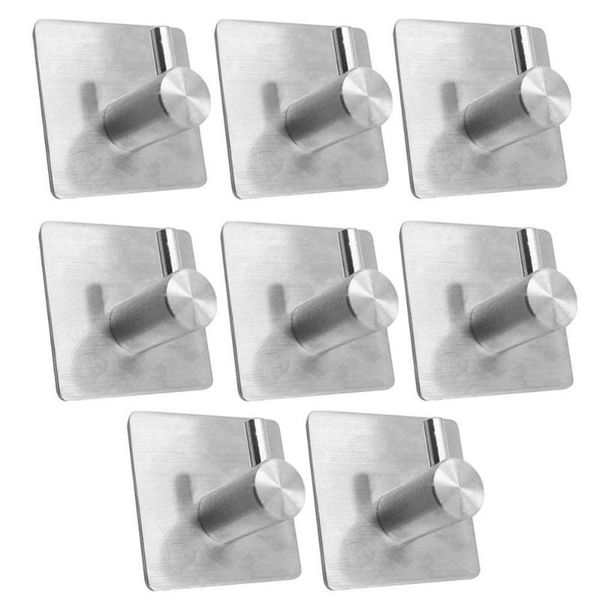 

hooks & rails 10pcs 4pcs stainless steel 3m self adhesive sticky wall door hook robe tea towel rustproof rack, clothes coat hanger