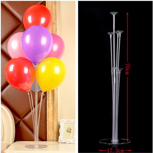 

party decoration 7 tubes balloons holder column stand clear plastic balloon stick birthday kids wedding decor