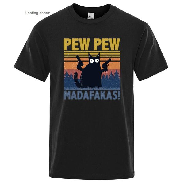 

men's casual shirts church madafaka t-shirt men sho mouw novelty funny cat vine summer t around ne streetwr, White;black