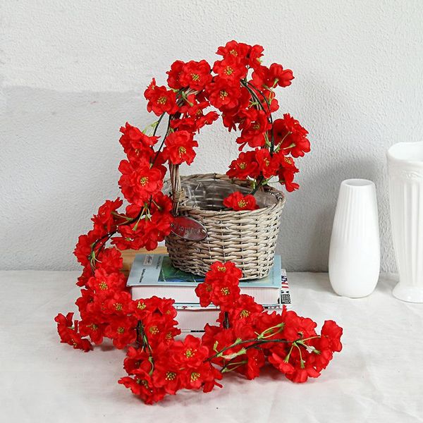 

decorative flowers & wreaths simulated cherry rattan air-conditioned pipes to block chair decoration fake flower battan wedding arch set flo