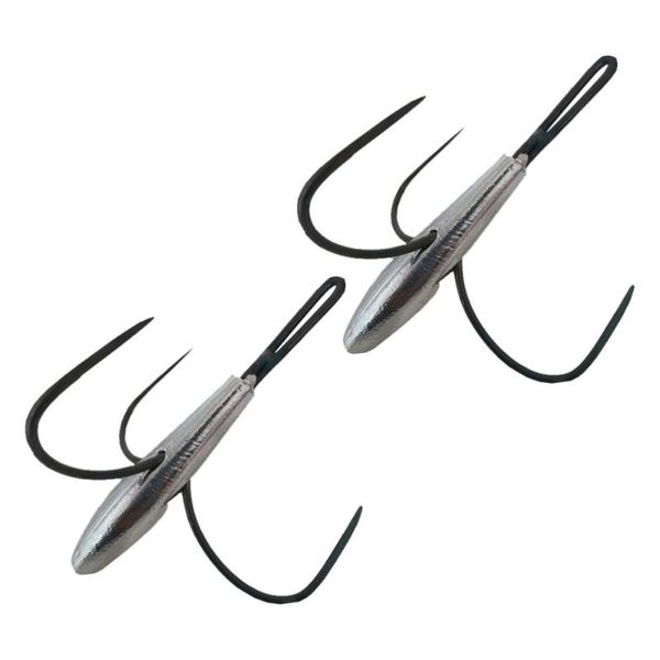 

fishing hooks 2pcs three-claw anchors practical accessories (silver)