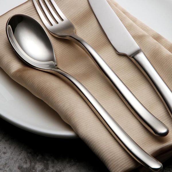 

french light luxury 304 stainless steel western tableware household cutlery knife fork set vajilla completa dining dinnerware sets