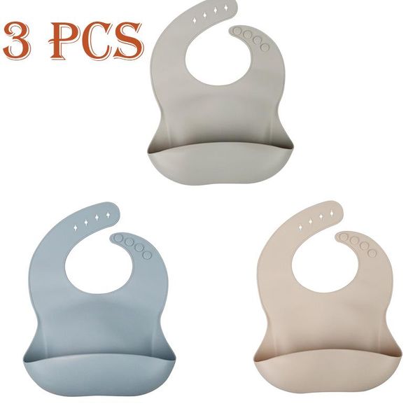 

pcs fashionable silicon baby bib waterproof infant bibs born feeding cloth toddle boys girls adjustable styles of & burp cloths