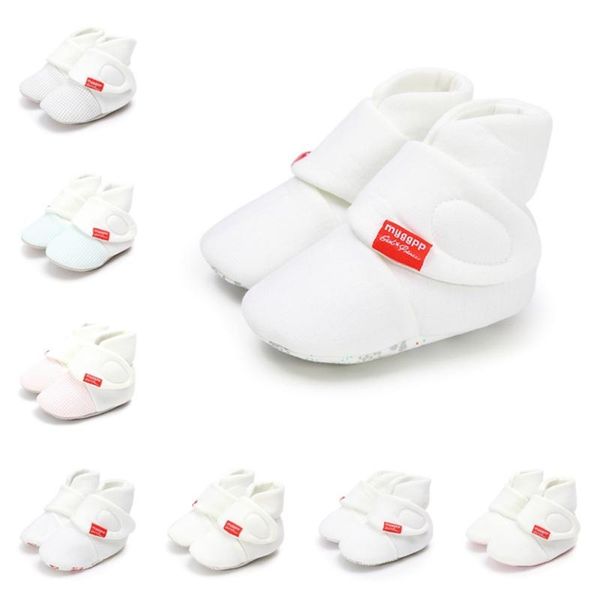 

first walkers baby boots girl winter cotton casual solid print shoe booties cute non-slip soft sole in walk