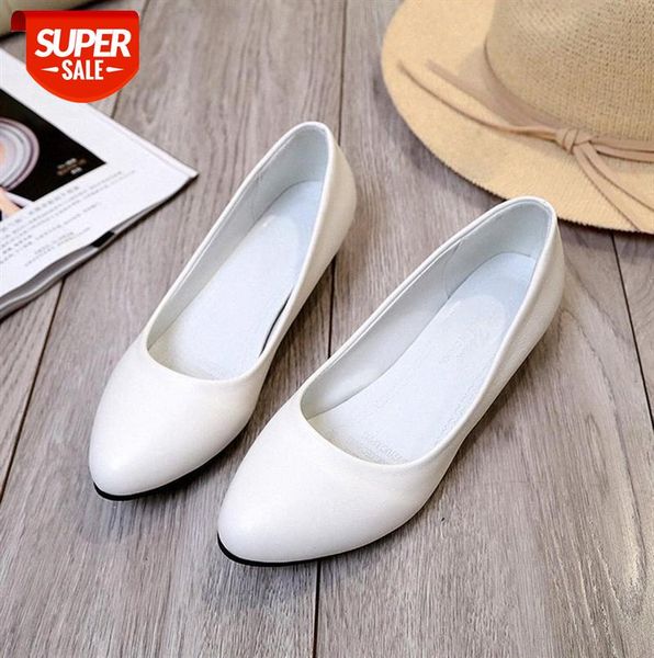 

flat shoes women small wedge work solid color round head shallow mouth daily #fc6w, Black