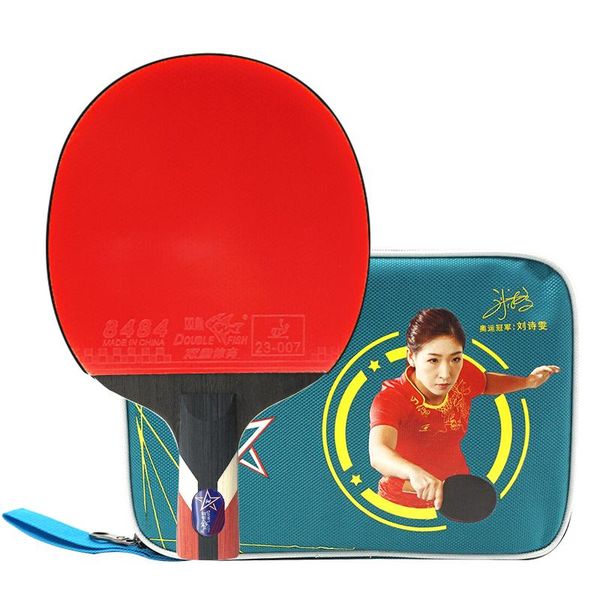 

double fish table tennis racket pong paddle long handle short bat with liu shiwen signature bag loop fast raquets