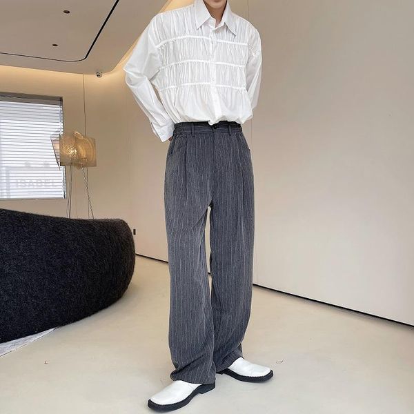 

men's pants men straight spring and autumn classic simple british style korean fashion trend leisure loose large, Black