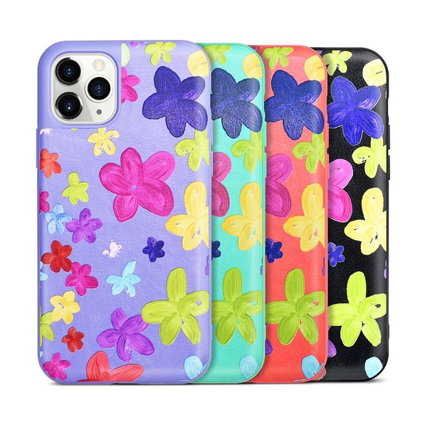 

microfiber colorful printed cell phone cases flower mobile phone case for iphone 12 11 pro max 7 8 plus printing cover 97259
