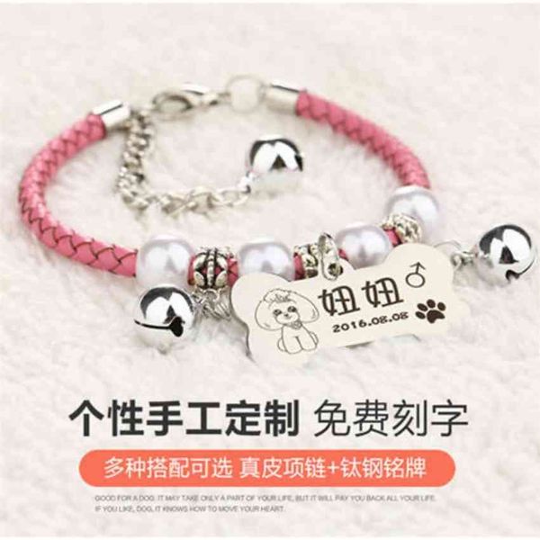 

dog id lettering dog necklace teddy bell jewelry collar cat tag pet lost 6qrh
