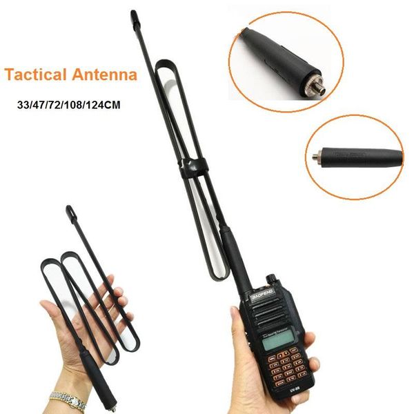 

tactical antenna for waterproof walkie talkie baofeng uv-9r plus vhf uhf 144/430mhz sma-female foldable