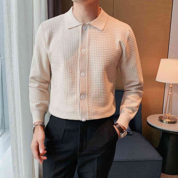 

autumn knit cardigan men long sve slim fit sweater busins casual knitted et lapel single breasted sweatercoat clothing, Black;white