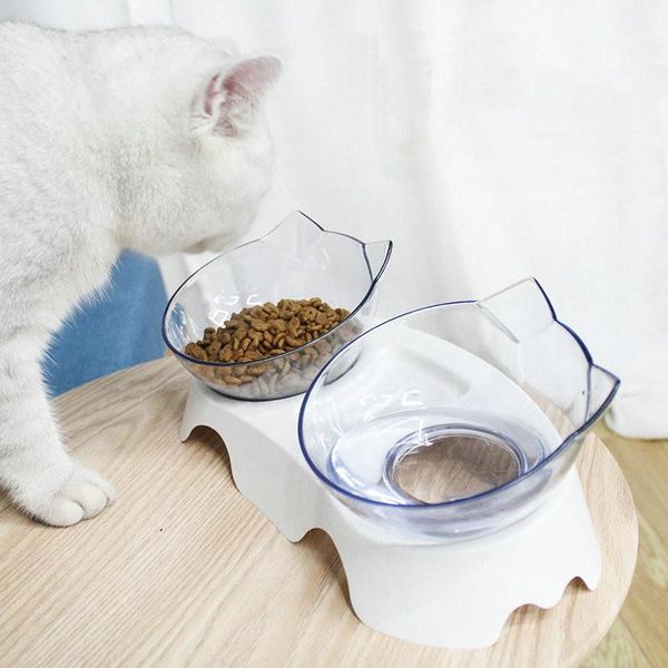 

bowl with stand white elevated cat dog water detachable pet feeding bowls & feeders
