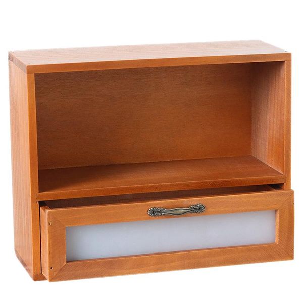 

makeup organizer, wood vanity counterorganizer cosmetic jewelry storage tray with drawers for bathroom boxes & bins