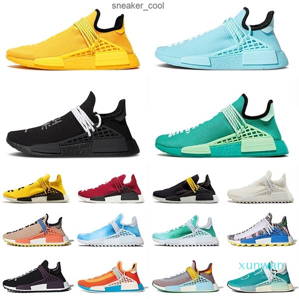 

pharrell williams pw nmd human race hu size 36-47 womens sport shoes extra eye orange white yellow black trainers mens outdoor sneakers